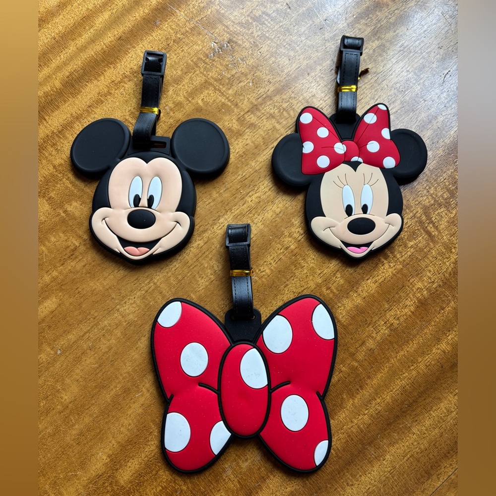 Disney Black and Red Mickey and Minnie Mouse Luggage Tags
